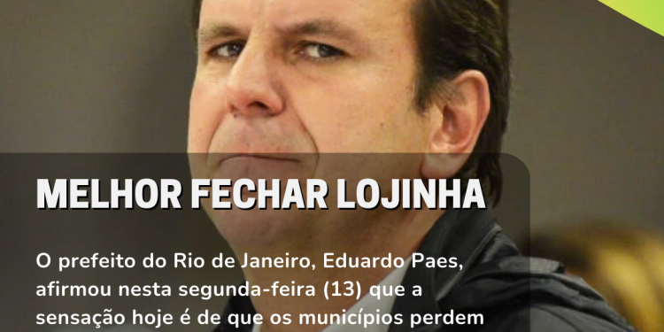 Paes critica reforma tributária de Lula: “melhor fechar lojinha”